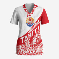 Personalised Tahiti Va'a Race Scrub Top Polynesian Tattoos Sporty Style LT03 Adult Red - Polynesian Pride