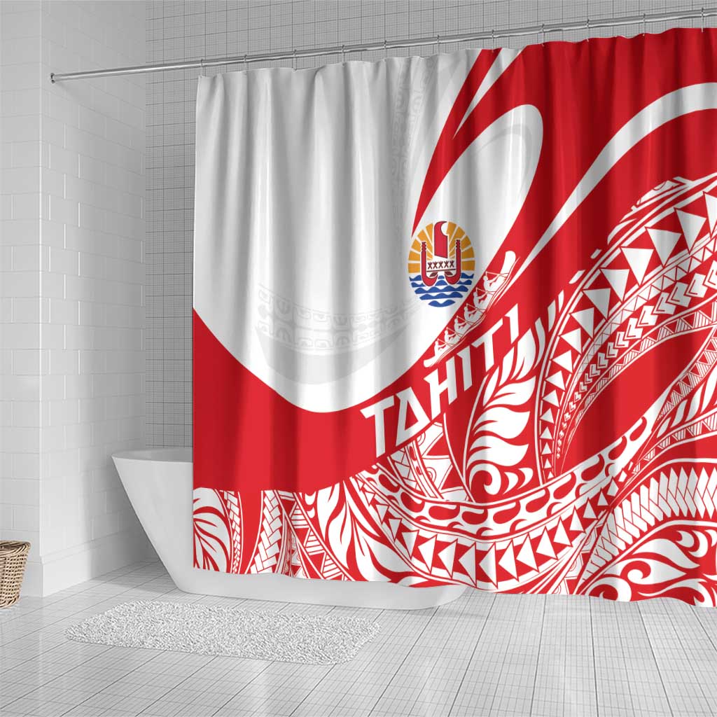 Tahiti Va'a Race Shower Curtain Polynesian Tattoos Sporty Style LT03 - Polynesian Pride