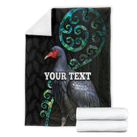 Custom Pukeko New Zealand Blanket Koru Papua Shell with Silver Fern Pattern LT03 - Polynesian Pride