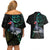 Custom Pukeko New Zealand Couples Matching Off Shoulder Short Dress and Hawaiian Shirt Koru Papua Shell with Silver Fern Pattern LT03 - Polynesian Pride