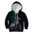 Custom Pukeko New Zealand Kid Hoodie Koru Papua Shell with Silver Fern Pattern LT03 Black - Polynesian Pride