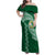 Tonga Lahaina High School Family Matching Off Shoulder Maxi Dress and Hawaiian Shirt Traditional Ngatu and Polynesian Pattern LT03 Mom's Dress Green - Polynesian Pride