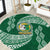 Tonga Lahaina High School Round Carpet Traditional Ngatu and Polynesian Pattern LT03 Green - Polynesian Pride