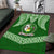 Tonga Liahona High School Area Rug Traditional Ngatu and Polynesian Pattern LT03 Green - Polynesian Pride