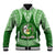 Tonga Liahona High School Baseball Jacket Traditional Ngatu and Polynesian Pattern LT03 Unisex Green - Polynesian Pride