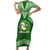 Tonga Liahona High School Family Matching Short Sleeve Bodycon Dress and Hawaiian Shirt Traditional Ngatu and Polynesian Pattern LT03 Mom's Dress Green - Polynesian Pride