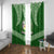 Tonga Liahona High School Window Curtain Traditional Ngatu and Polynesian Pattern LT03 With Grommets Green - Polynesian Pride