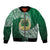 Tonga Saineha High School Bomber Jacket Traditional Ngatu and Polynesian Pattern LT03 Unisex Green - Polynesian Pride