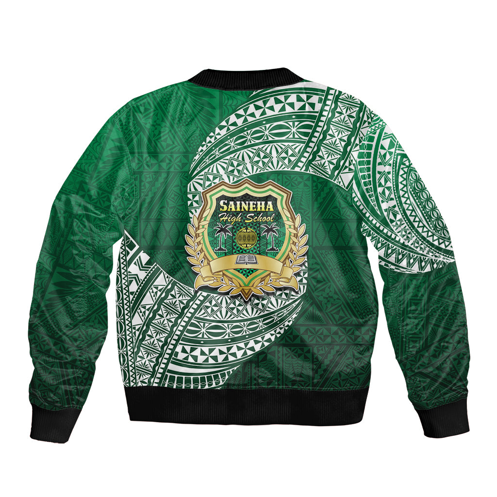 Tonga Saineha High School Bomber Jacket Traditional Ngatu and Polynesian Pattern LT03 - Polynesian Pride