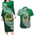 Tonga Saineha High School Couples Matching Long Sleeve Bodycon Dress and Hawaiian Shirt Traditional Ngatu and Polynesian Pattern LT03 Green - Polynesian Pride