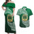 Tonga Saineha High School Couples Matching Off Shoulder Maxi Dress and Hawaiian Shirt Traditional Ngatu and Polynesian Pattern LT03 Green - Polynesian Pride