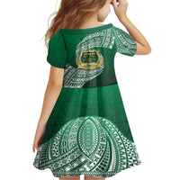 Tonga Saineha High School Kid Short Sleeve Dress Traditional Ngatu and Polynesian Pattern LT03 - Polynesian Pride