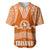 Tonga Tailulu College Baseball Jersey Traditional Ngatu and Polynesian Pattern LT03 Orange - Polynesian Pride