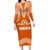 Tonga Tailulu College Family Matching Long Sleeve Bodycon Dress and Hawaiian Shirt Traditional Ngatu and Polynesian Pattern LT03 Mom's Dress Orange - Polynesian Pride