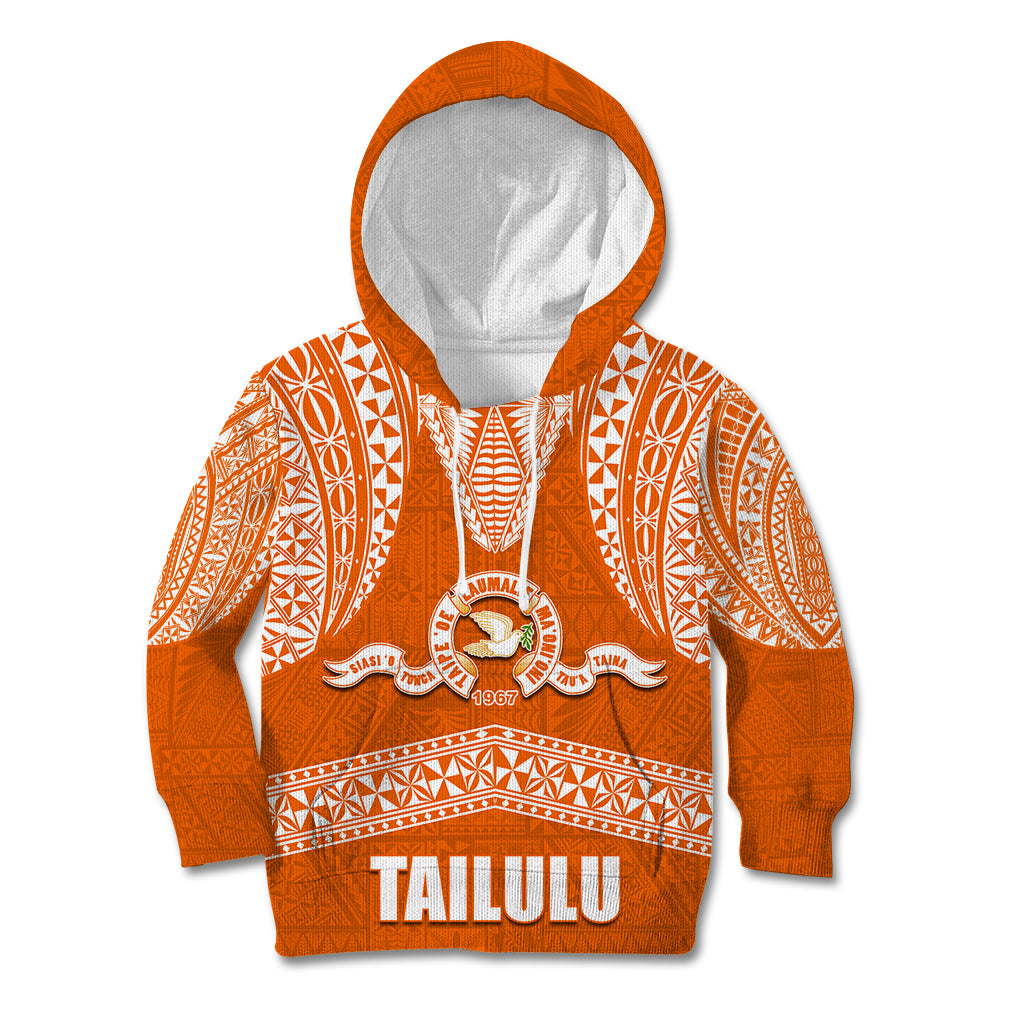 Tonga Tailulu College Kid Hoodie Traditional Ngatu and Polynesian Pattern LT03 Hoodie Orange - Polynesian Pride