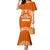 Tonga Tailulu College Mermaid Dress Traditional Ngatu and Polynesian Pattern LT03 Women Orange - Polynesian Pride