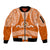 Tonga Tailulu College Sleeve Zip Bomber Jacket Traditional Ngatu and Polynesian Pattern LT03 Unisex Orange - Polynesian Pride