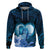 Dolphin Couple Love Story Valentine Day Hoodie With Polynesian Tribal Tattoo Blue Style LT03 Pullover Hoodie Blue - Polynesian Pride