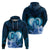 Dolphin Couple Love Story Valentine Day Hoodie With Polynesian Tribal Tattoo Blue Style LT03 - Polynesian Pride