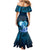 Dolphin Couple Love Story Valentine Day Mermaid Dress With Polynesian Tribal Tattoo Blue Style LT03 - Polynesian Pride