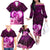 Dolphin Couple Love Story Valentine Day Family Matching Off Shoulder Long Sleeve Dress and Hawaiian Shirt With Polynesian Tribal Tattoo Pink Style LT03 - Polynesian Pride