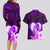 Dolphin Couple Love Story Valentine Day Couples Matching Long Sleeve Bodycon Dress and Hawaiian Shirt With Polynesian Tribal Tattoo Purple Style LT03 - Polynesian Pride