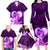 Dolphin Couple Love Story Valentine Day Family Matching Long Sleeve Bodycon Dress and Hawaiian Shirt With Polynesian Tribal Tattoo Purple Style LT03 - Polynesian Pride