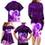 Dolphin Couple Love Story Valentine Day Family Matching Long Sleeve Bodycon Dress and Hawaiian Shirt With Polynesian Tribal Tattoo Purple Style LT03 - Polynesian Pride