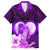 Dolphin Couple Love Story Valentine Day Family Matching Long Sleeve Bodycon Dress and Hawaiian Shirt With Polynesian Tribal Tattoo Purple Style LT03 Dad's Shirt - Short Sleeve Purple - Polynesian Pride