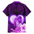 Dolphin Couple Love Story Valentine Day Family Matching Long Sleeve Bodycon Dress and Hawaiian Shirt With Polynesian Tribal Tattoo Purple Style LT03 - Polynesian Pride