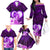 Dolphin Couple Love Story Valentine Day Family Matching Off Shoulder Long Sleeve Dress and Hawaiian Shirt With Polynesian Tribal Tattoo Purple Style LT03 - Polynesian Pride