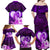 Dolphin Couple Love Story Valentine Day Family Matching Off Shoulder Maxi Dress and Hawaiian Shirt With Polynesian Tribal Tattoo Purple Style LT03 - Polynesian Pride