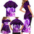 Dolphin Couple Love Story Valentine Day Family Matching Short Sleeve Bodycon Dress and Hawaiian Shirt With Polynesian Tribal Tattoo Purple Style LT03 - Polynesian Pride