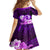 Dolphin Couple Love Story Valentine Day Kid Short Sleeve Dress With Polynesian Tribal Tattoo Purple Style LT03 - Polynesian Pride