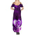 Dolphin Couple Love Story Valentine Day Summer Maxi Dress With Polynesian Tribal Tattoo Purple Style LT03 - Polynesian Pride