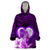 Dolphin Couple Love Story Valentine Day Wearable Blanket Hoodie With Polynesian Tribal Tattoo Purple Style LT03 One Size Purple - Polynesian Pride