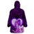 Dolphin Couple Love Story Valentine Day Wearable Blanket Hoodie With Polynesian Tribal Tattoo Purple Style LT03 - Polynesian Pride