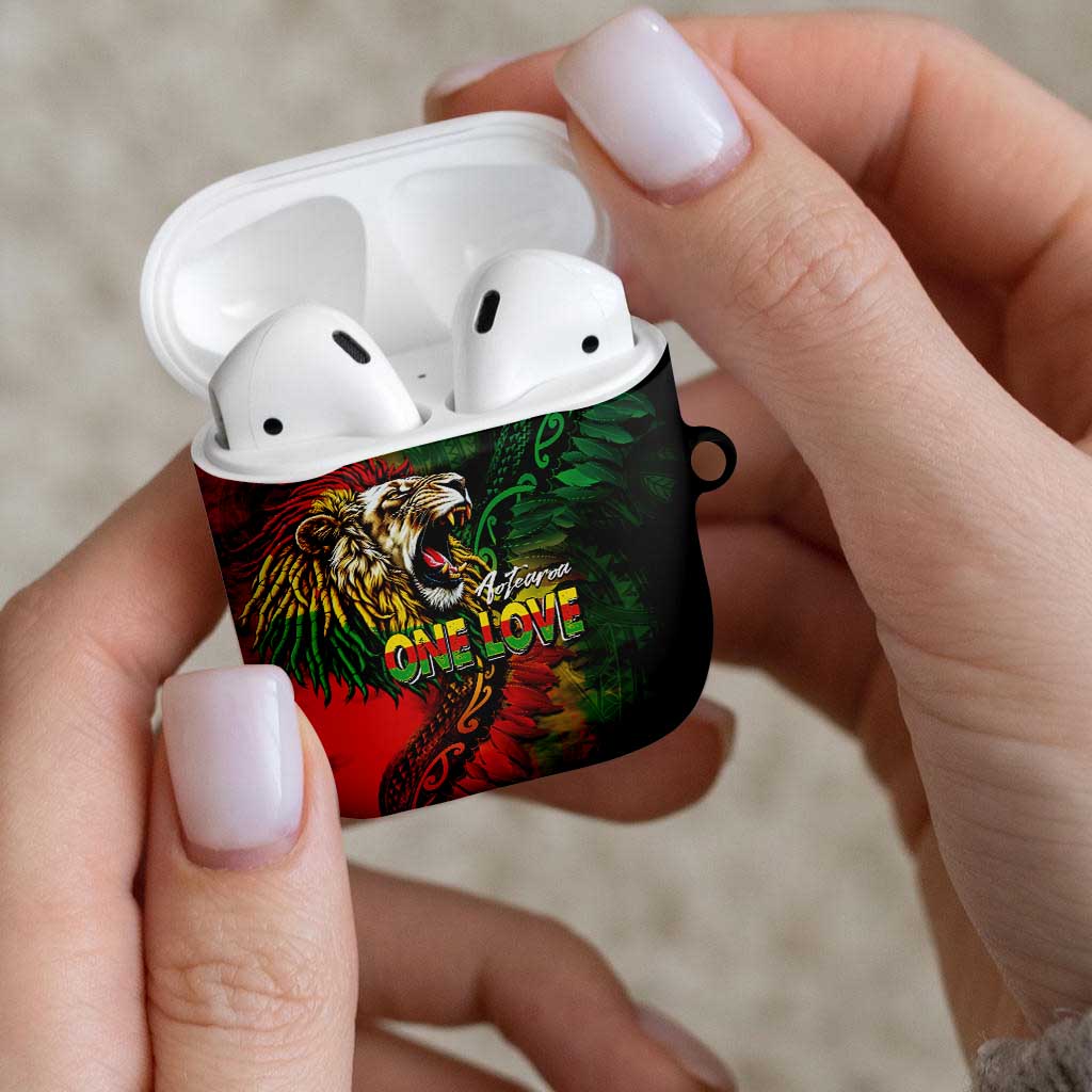 Aotearoa One Love AirPods Case Reggae Lion with Kakahu Huruhuru LT03 - Polynesian Pride