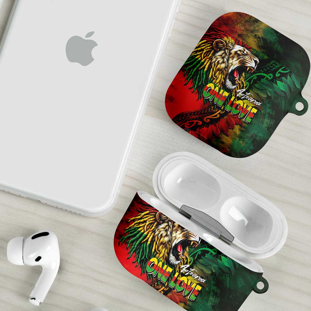 Aotearoa One Love AirPods Case Reggae Lion with Kakahu Huruhuru LT03 - Polynesian Pride