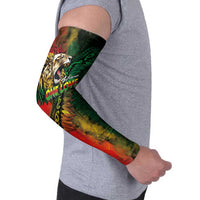 Aotearoa One Love Arm Sleeves Reggae Lion with Kakahu Huruhuru LT03 - Polynesian Pride