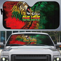 Aotearoa One Love Auto Sun Shade Reggae Lion with Kakahu Huruhuru LT03 Black - Polynesian Pride