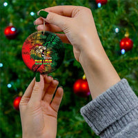 Aotearoa One Love Ceramic Ornament Reggae Lion with Kakahu Huruhuru LT03 - Polynesian Pride