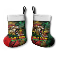 Aotearoa One Love Christmas Stocking Reggae Lion with Kakahu Huruhuru LT03 - Polynesian Pride
