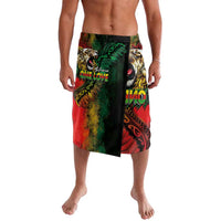 Aotearoa One Love Lavalava Reggae Lion with Kakahu Huruhuru LT03 Black - Polynesian Pride