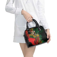 Aotearoa One Love Shoulder Handbag Reggae Lion with Kakahu Huruhuru LT03 - Polynesian Pride