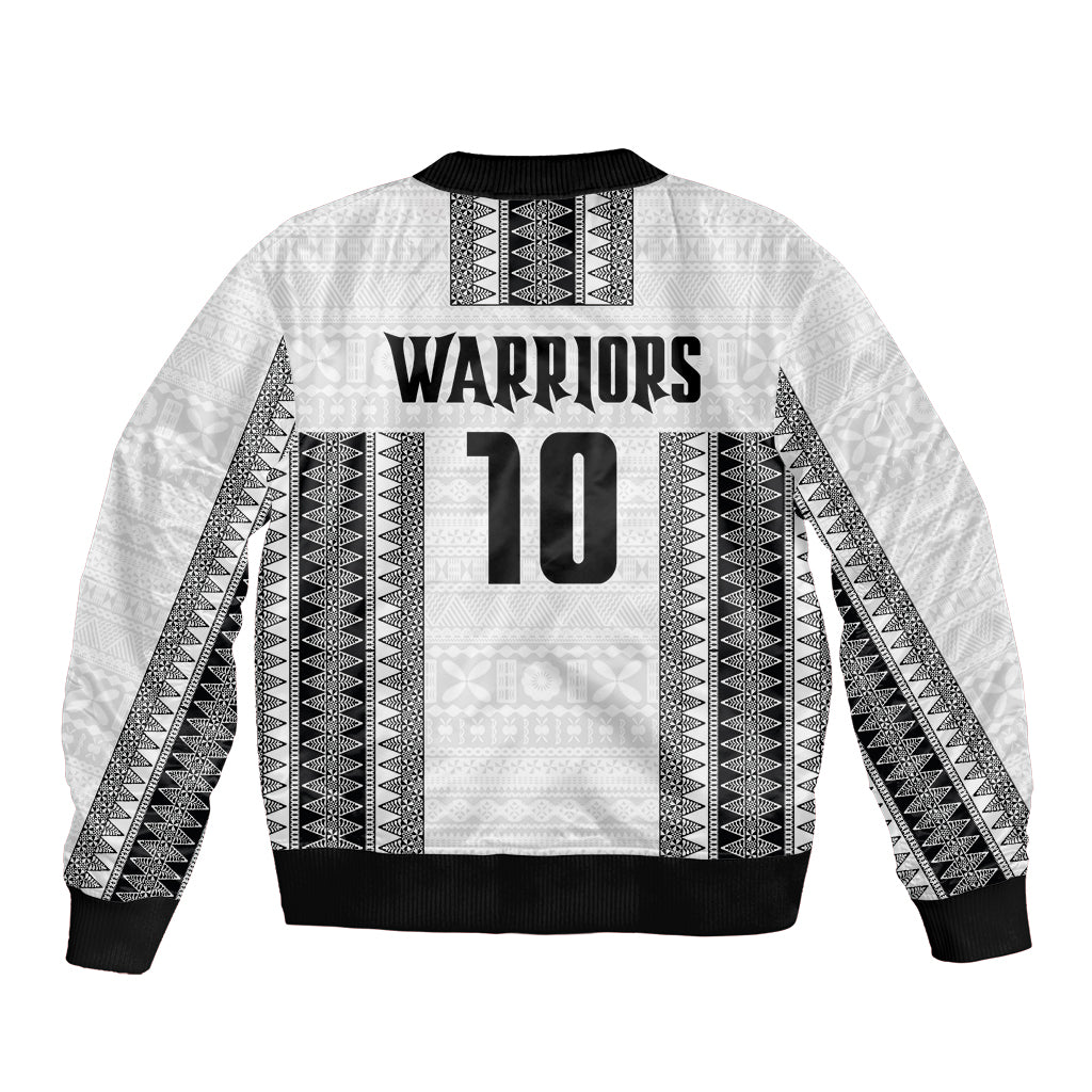 Fiji Rugby Warriors Bomber Jacket Masi Tribal Pattern Go Champion 2024 LT03 - Polynesian Pride