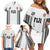 Fiji Rugby Warriors Family Matching Off Shoulder Short Dress and Hawaiian Shirt Masi Tribal Pattern Go Champion 2024