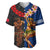 Hawaii and Samoa Together Baseball Jersey Samoan Warrior and Beauty Hula Girl