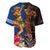 Hawaii and Samoa Together Baseball Jersey Samoan Warrior and Beauty Hula Girl