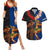 Hawaii and Samoa Together Couples Matching Summer Maxi Dress and Hawaiian Shirt Samoan Warrior and Beauty Hula Girl